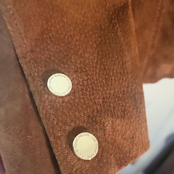 Isaac Mizrahi Brown Suede Moto Zip Jacket NWOT Size 16 - Picture 5 of 8